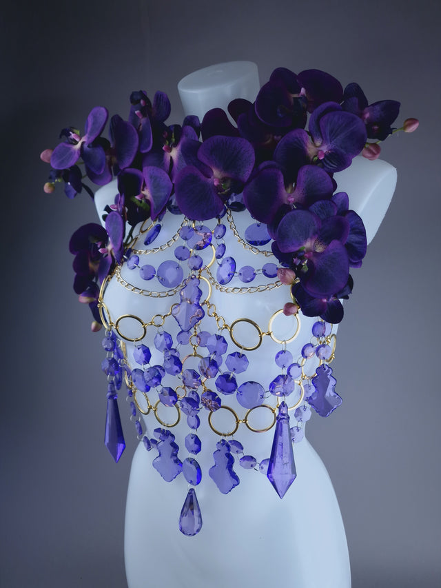 "Empress" Purple Orchid Jewel & Chain Harness