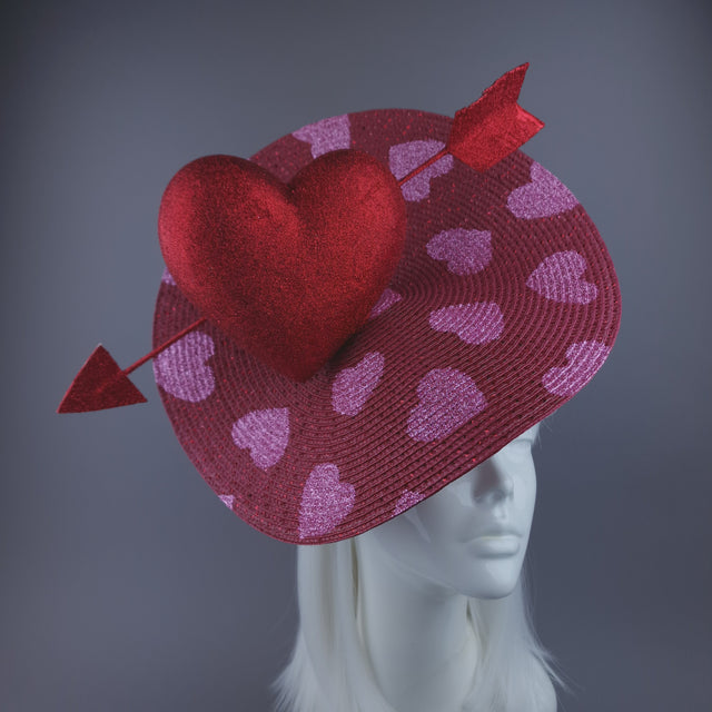 Pearls & Swine: Hat Red & Pink Glitter Heart