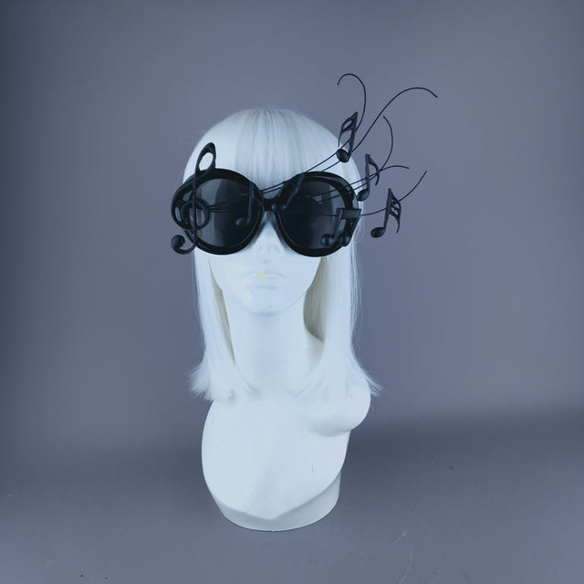 "Song" Oversized Round Musical Note Sunglasses