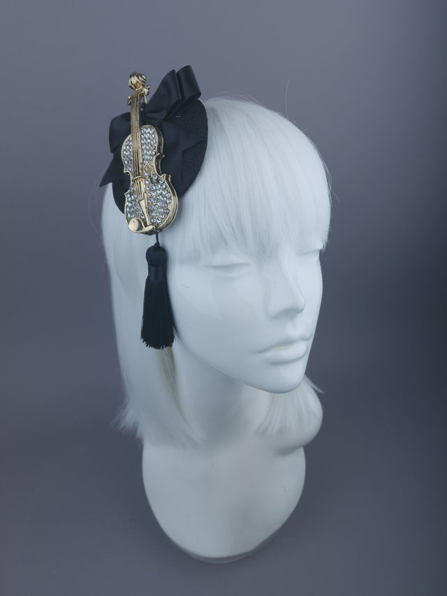 "Tune" Violin, Tassel & Bow Mini Fascinator