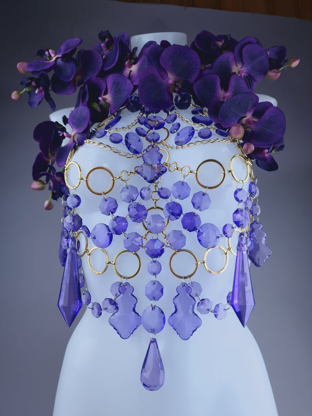"Empress" Purple Orchid Jewel & Chain Harness