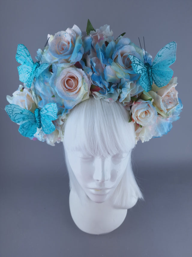 "Lizzie" Pastel Flower with Butterfly Headdress