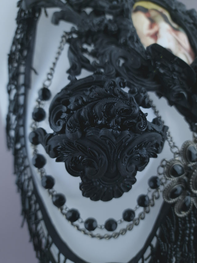 Pearls & Swine: Black Filigree Harness Body Jewellery & Pasties "La Femme Damnée"