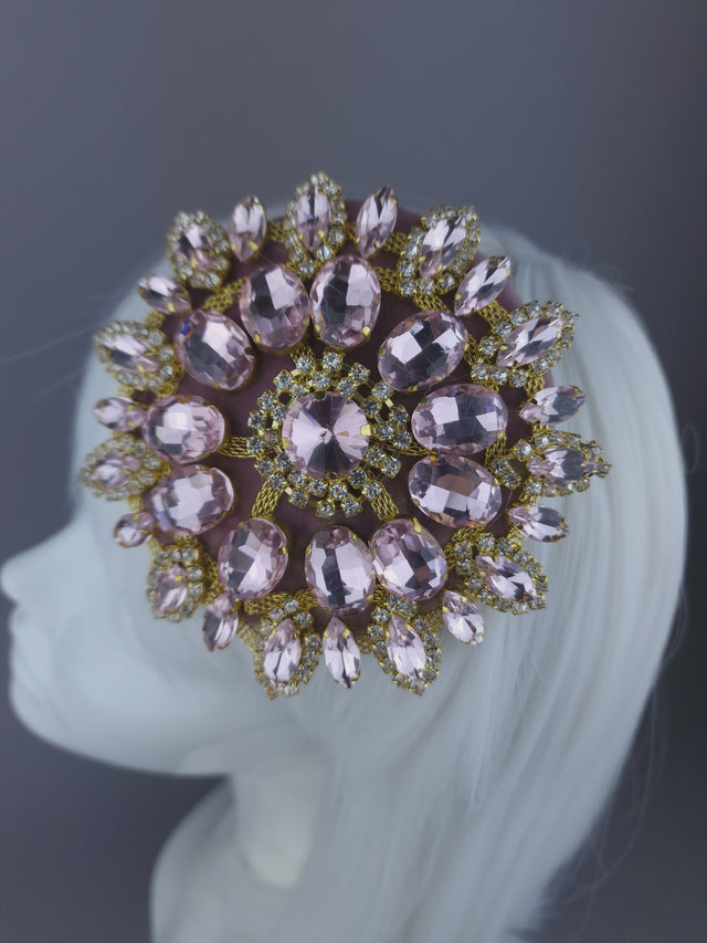 Mini Pale Pink Jewel Fascinator "Sparkle"