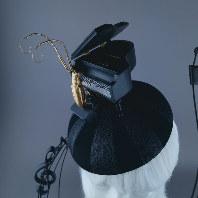 "Beethoven's Silence" Black Fascinator Hat