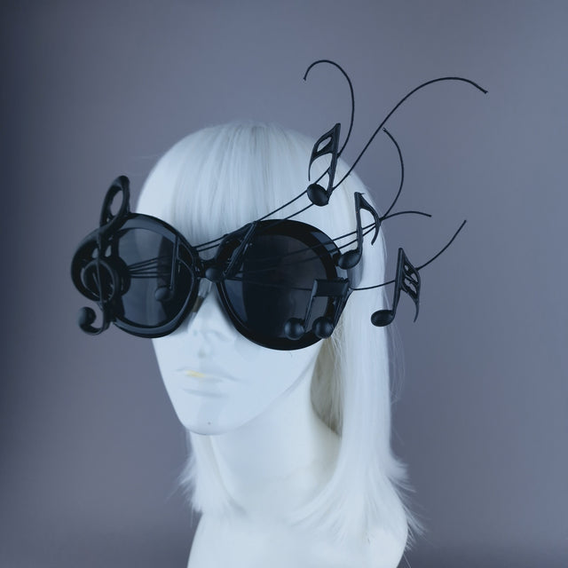 "Song" Oversized Round Musical Note Sunglasses