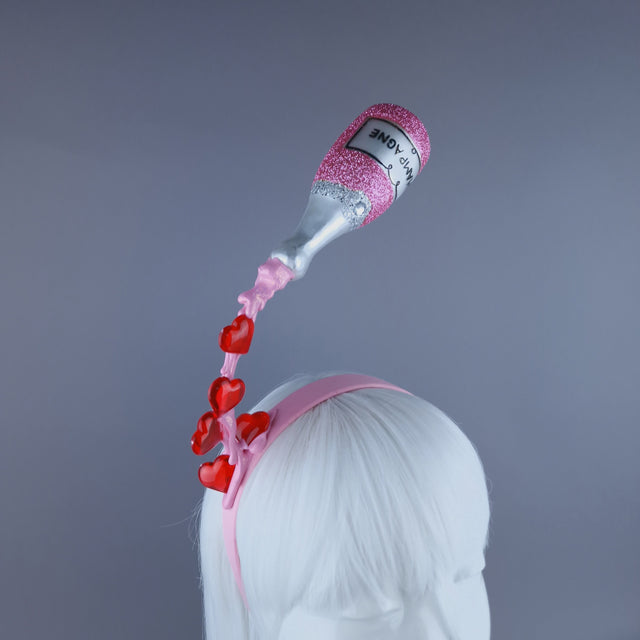 "Champers" Champagne Valentines Headpiece