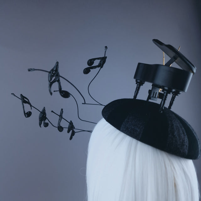 "Beethoven's Silence" Black Fascinator Hat