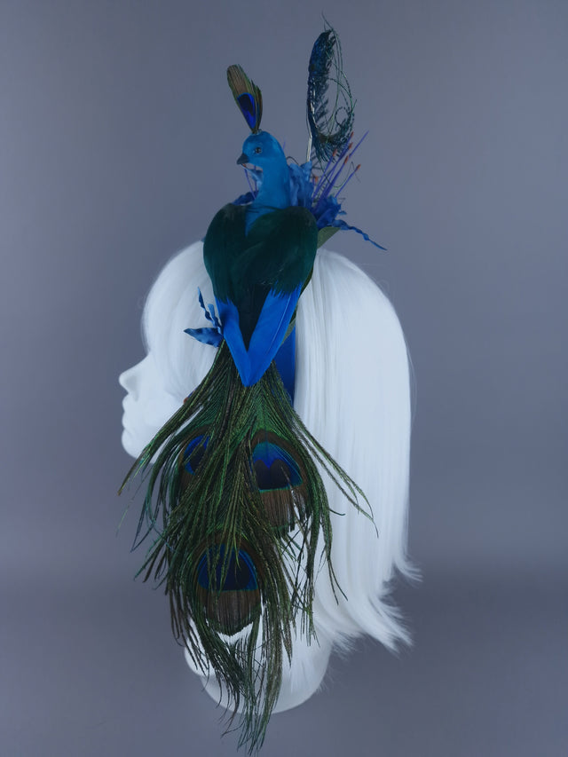 "Preen" Peacock & Flower Headdress