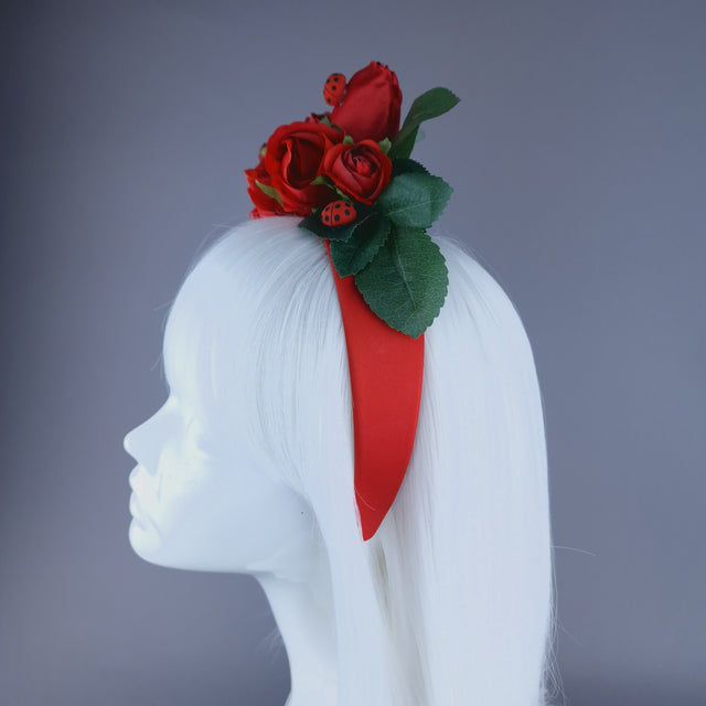 "Ladybug" Red Rose & Ladybird Flower Headdress
