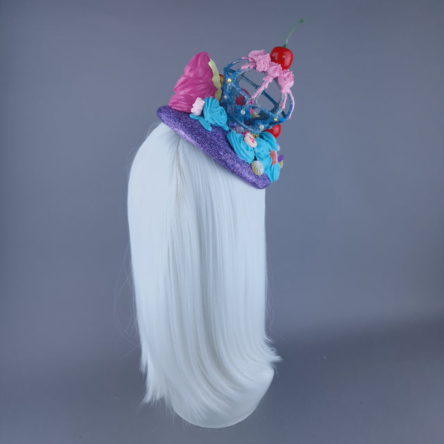 "Antoinette" Crown, Cherries & Cream Food Fascinator Hat