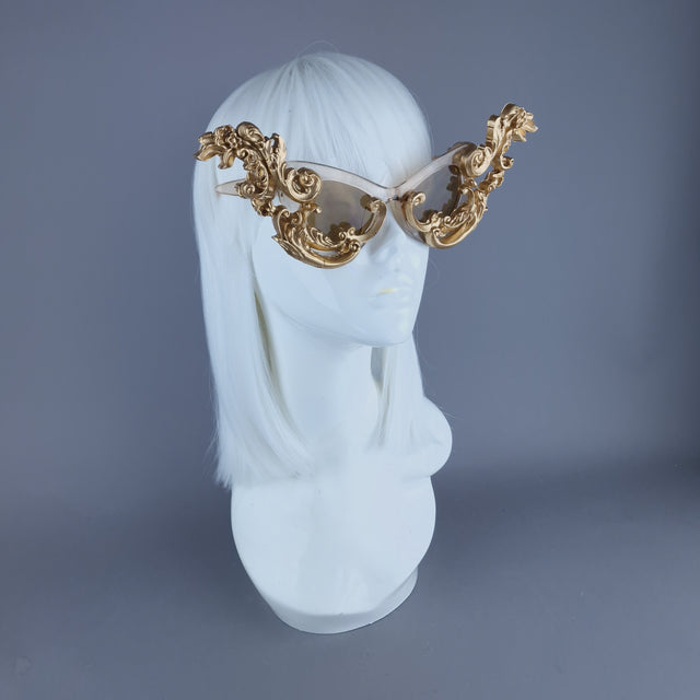 "Zeus" Gold Filigree Ornate Sunglasses