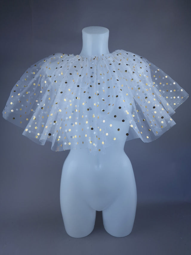 "Bobo" Spotted Neck Ruffle, Clown Collar