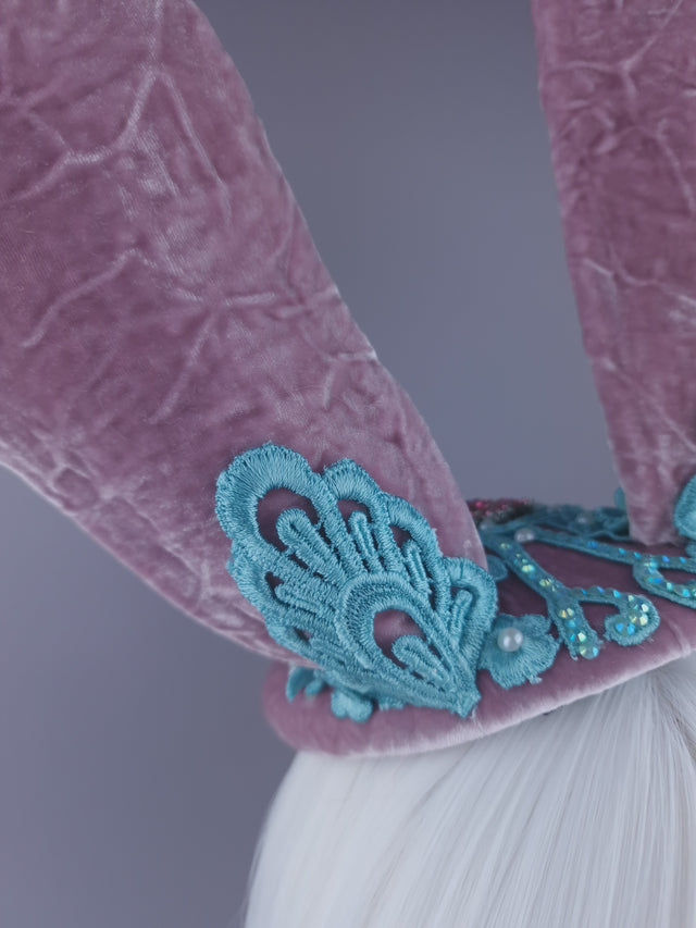 Pearls & Swine: Pink & Blue Bunny Rabbit Ear Fascinator Hat