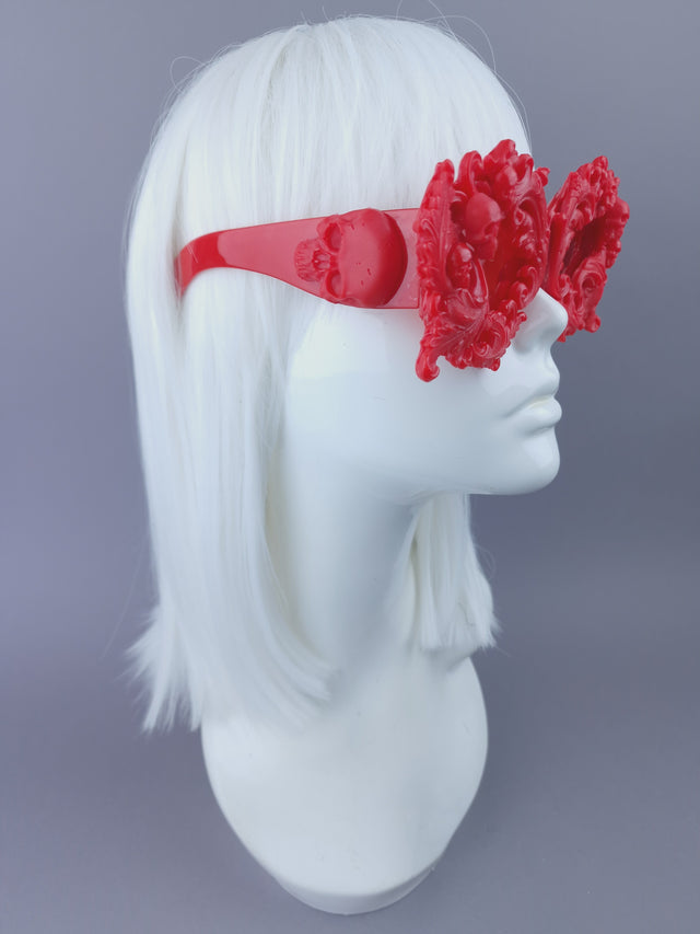 Red Filigree & Skull Sunglasses - SAMPLE