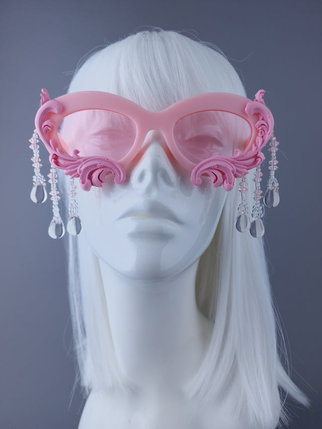 "Fianna" Pink Filigree Beading Sunglasses