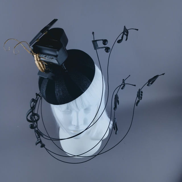 "Beethoven's Silence" Black Fascinator Hat