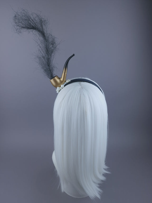 "This is Not a Pipe" Pearl & Smoke Headpiece
