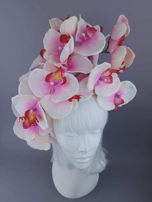 Pink & White Orchid Headdress
