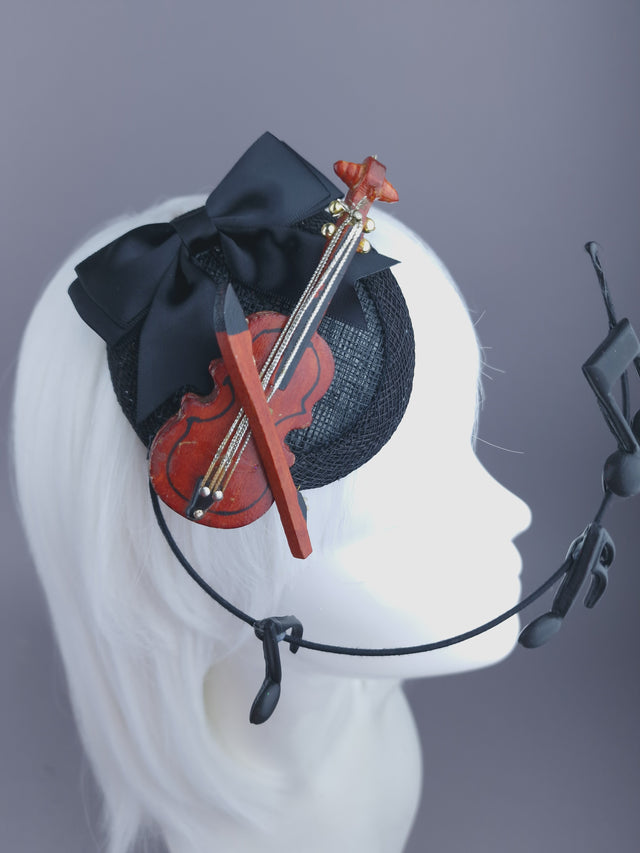 "Amati" Violin & Musical Notes Mini Fascinator