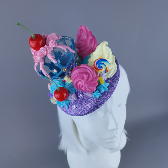 "Antoinette" Crown, Cherries & Cream Food Fascinator Hat