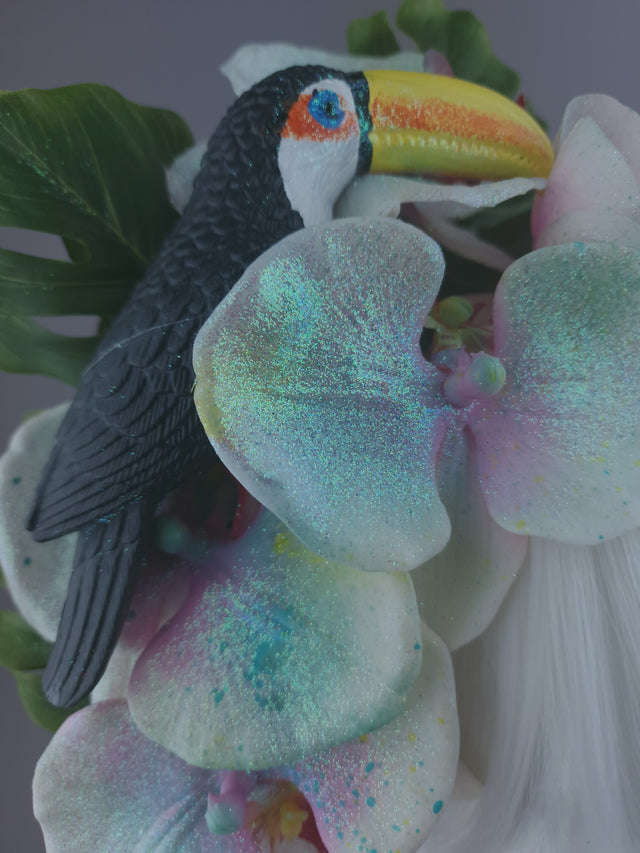 Pearls & Swine: Sparkly Orchid & Toucan Floral Headdress