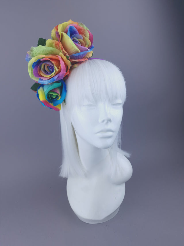 Pearls & Swine: Pride Rainbow Rose Flower Headdress "Sappho"