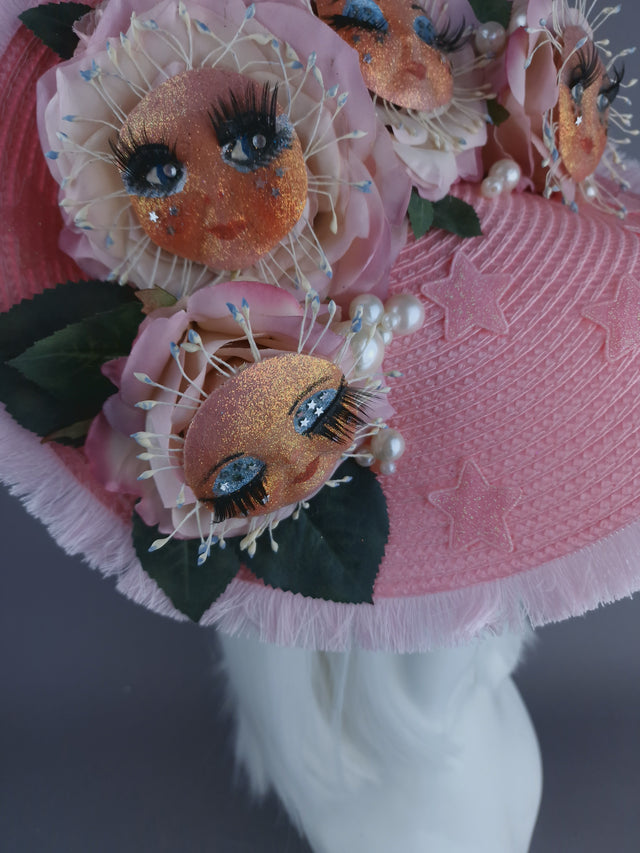 "Loopy Loo" Pink Dollface Fascinator Hat