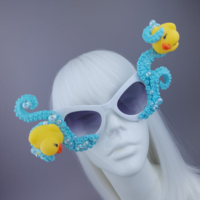 Pearls & Swine: Pastel Blue Tentacle & Duck Sunglasses "Bubble Bath"