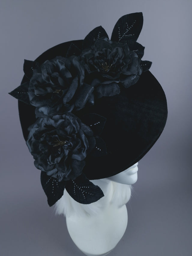 Pearls & Swine: Black Velvet Rose Hatinator "Délice Noir"
