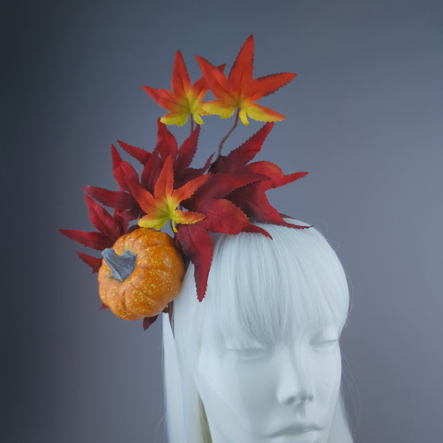 Pearls & Swine: Autumnal Headdress with Leaves & Pumpkin "Spice"