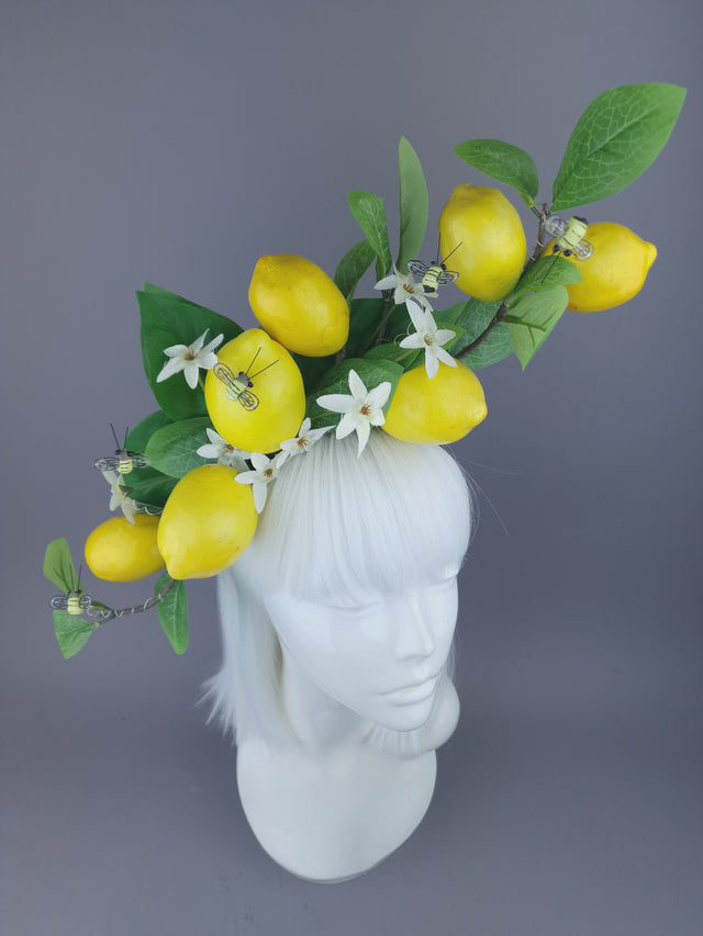 Yellow Lemons & Bees Headpiece "Joy"