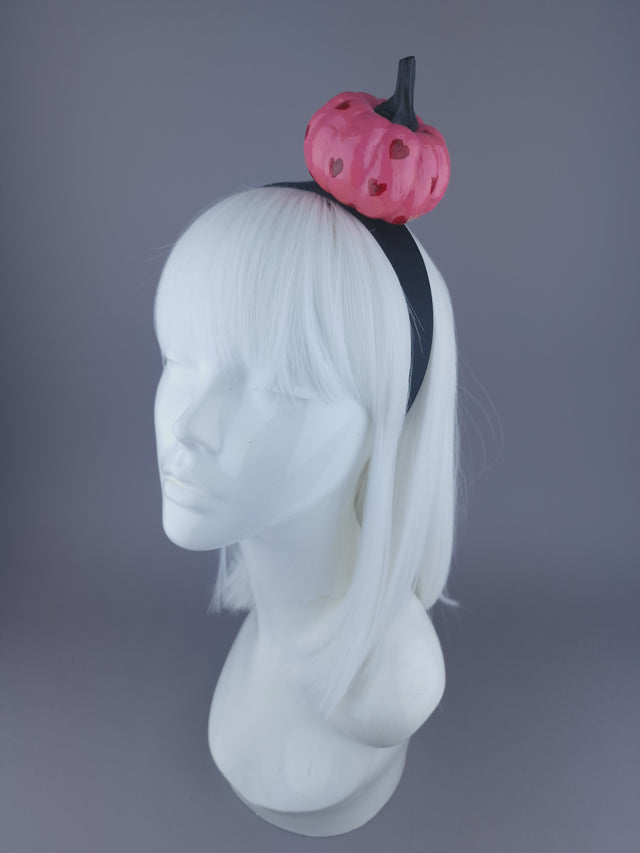 Pink Heart Pumpkin Headpiece