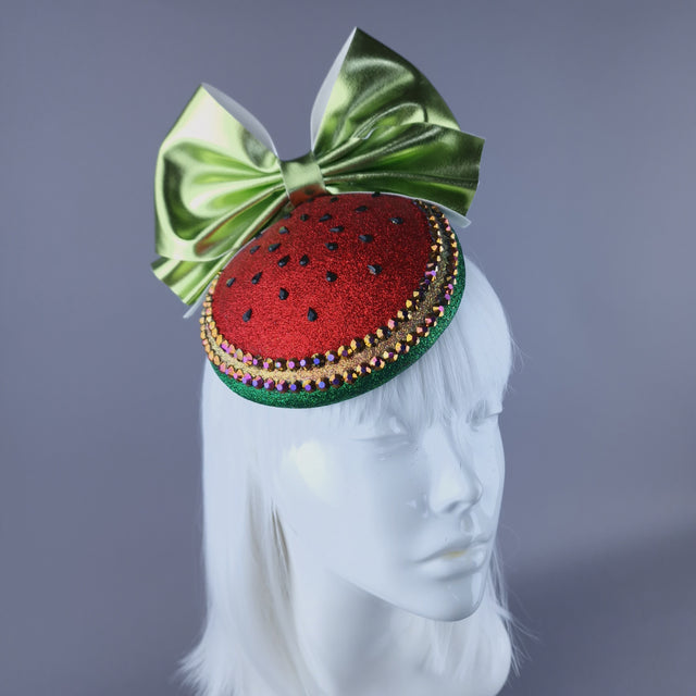 "Peace" Glitter Watermelon Fascinator Hat (Charity)