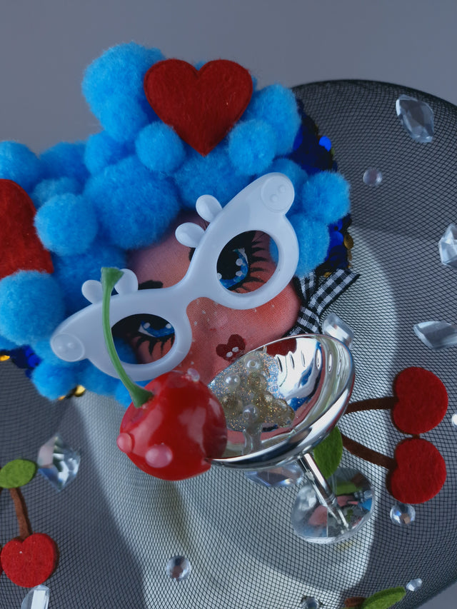 "Tipple" Dollface Fascinator Hat with Veil