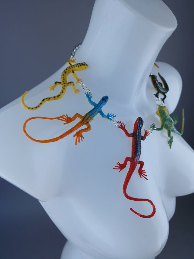 Colourful Large Lizard Gecko Neckpiece