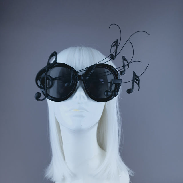 "Song" Oversized Round Musical Note Sunglasses
