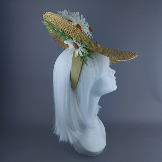 "Bumble" Daisy Flowers & Bee Fascinator Hat