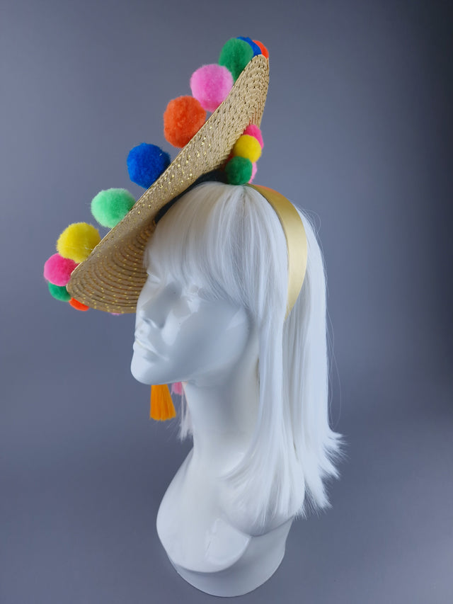 "Electra" Colourful Pompom & Tassel Hat