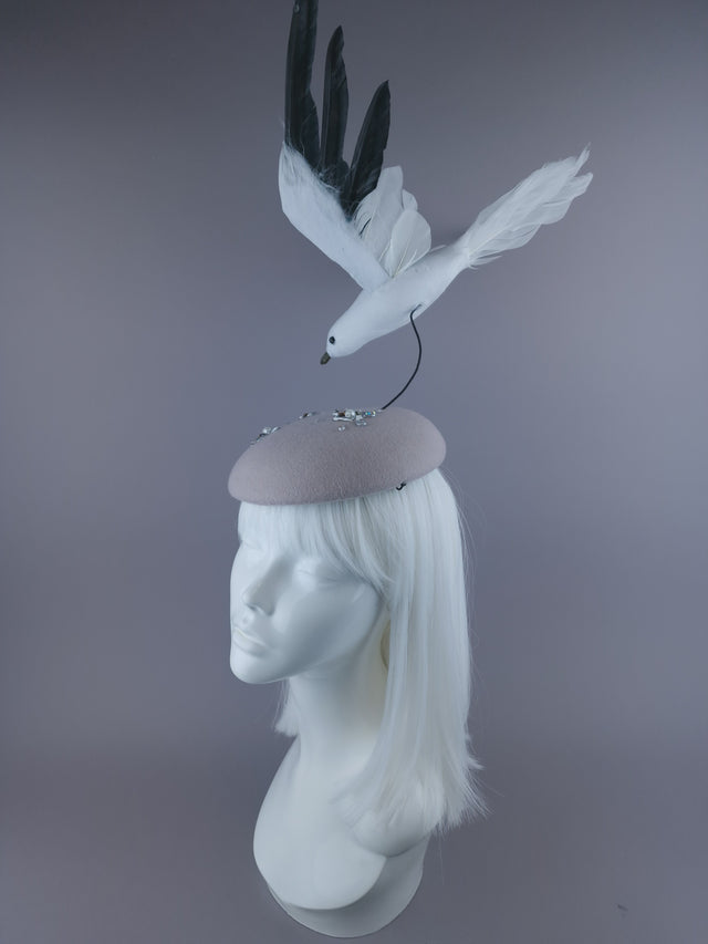 Pearls & Swine: Kitsch Glitter Seagull Poop Fascinator Hat "Mierda"