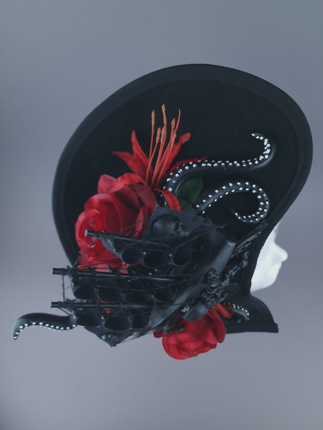 Pearls & Swine: Gothic Ship & Kraken Statement Hat "Demeter"