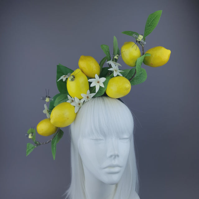 Yellow Lemons & Bees Headpiece "Joy"