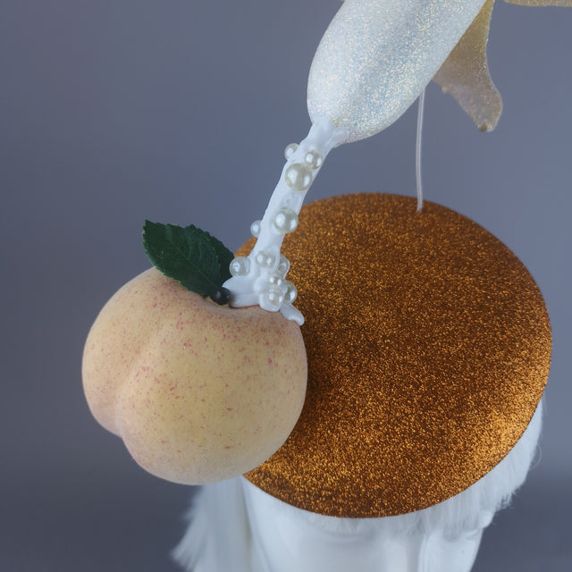 "Peaches & Cream" Glittered Banana Food Fascinator Hat
