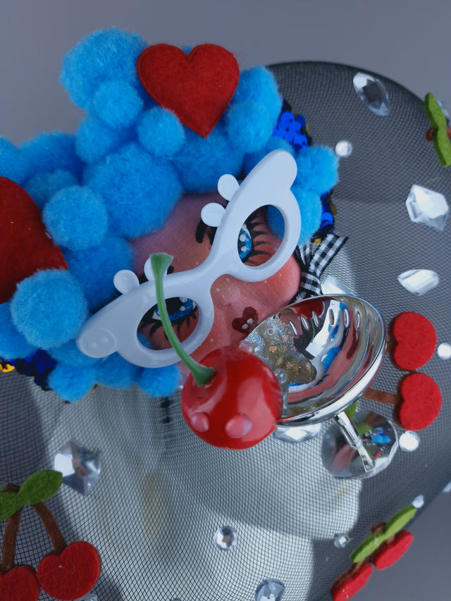 "Tipple" Dollface Fascinator Hat with Veil