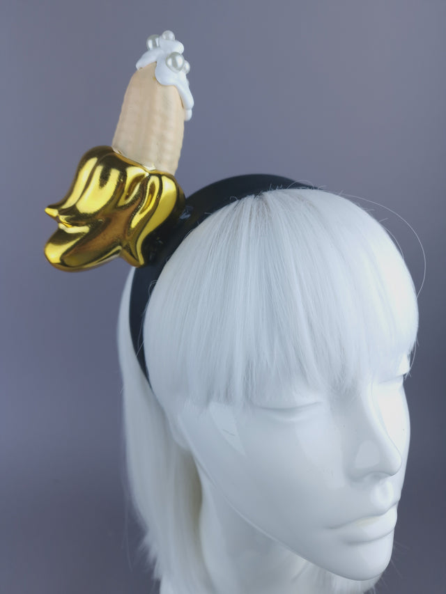 "Filthy Cute" Banana & Cream Headpiece