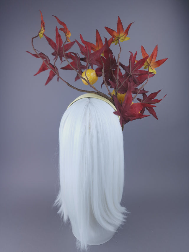 "Airi" Autumn Leaf & Pumpkin Headdress