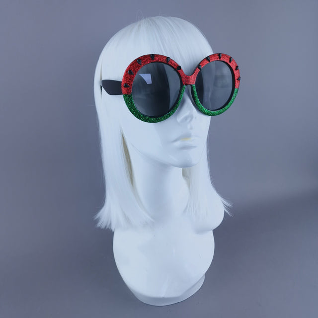 "Ceasefire" Watermelon Oversized Round Sunglasses