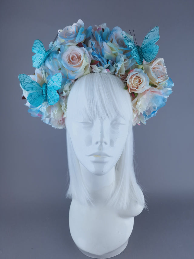 "Lizzie" Pastel Flower with Butterfly Headdress