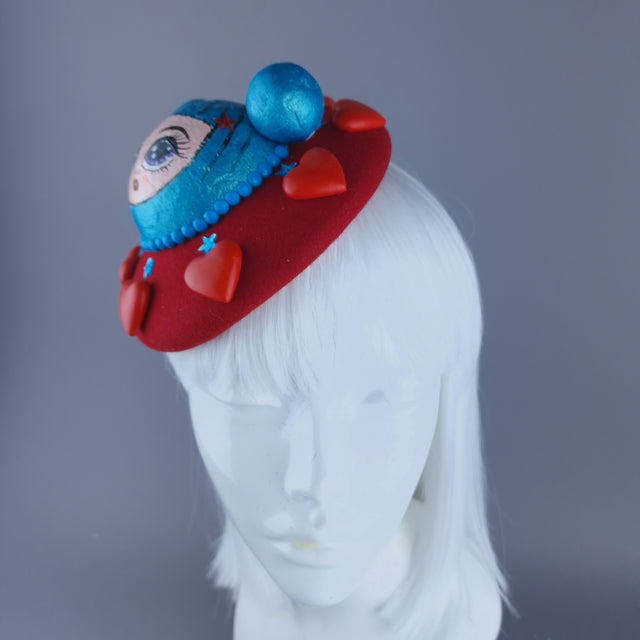 "Doodle" Dollface & Heart Fascinator Hat