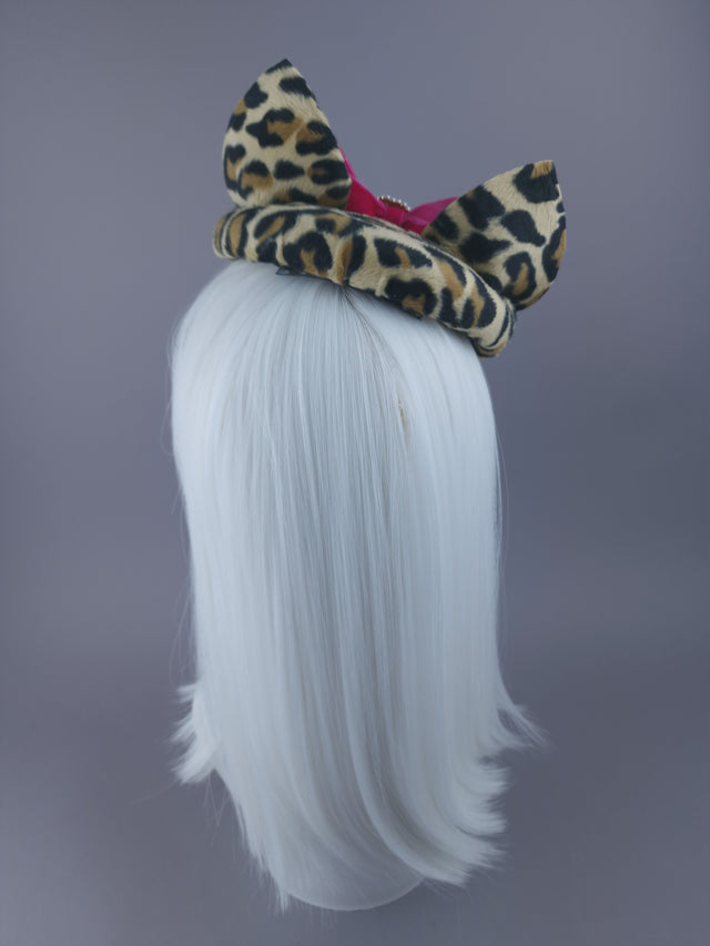 Pearls & Swine: Hat Leopard Print Vintage Inspired Cat Ear